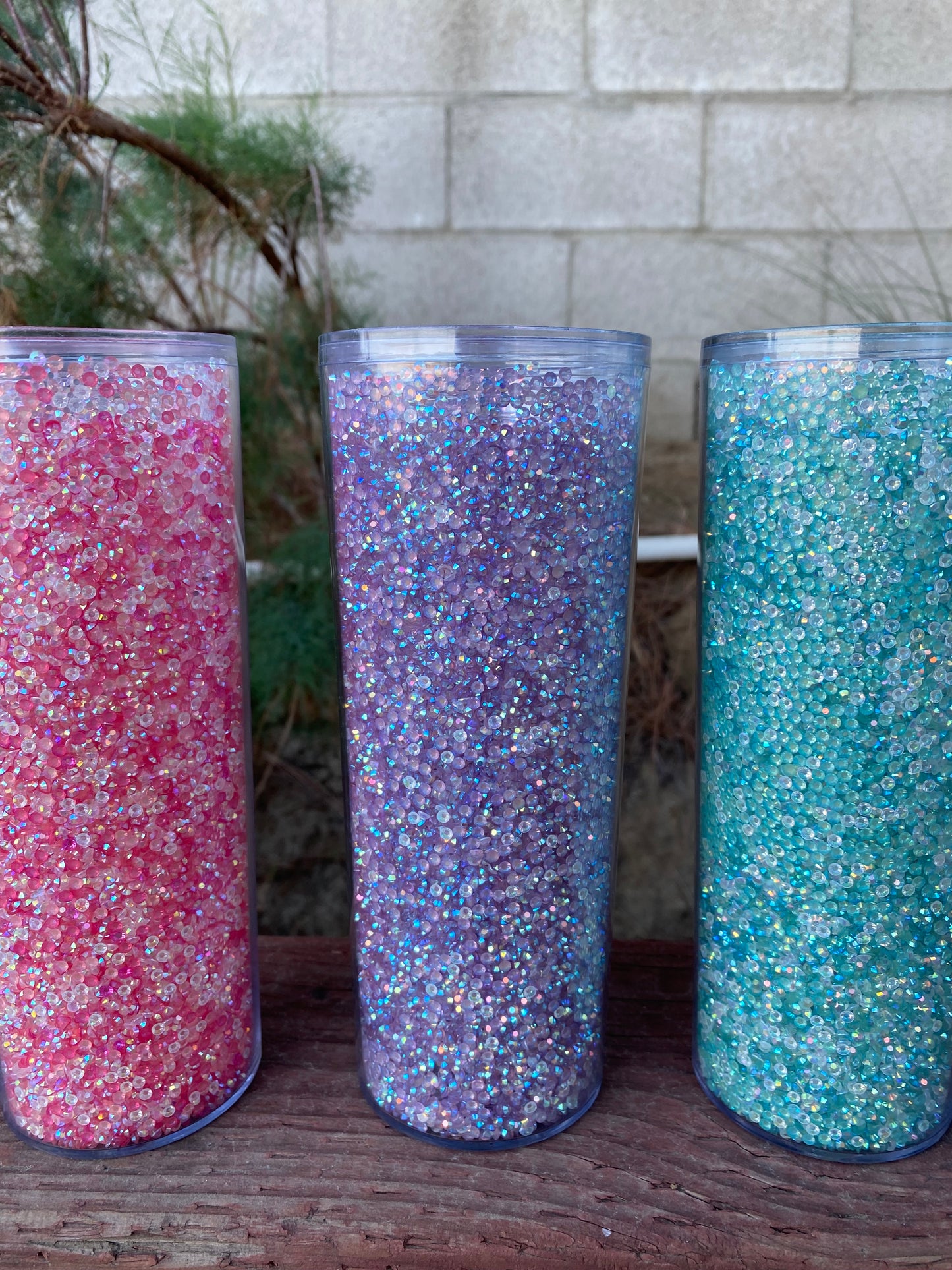 Teal Rhinestone Tumbler