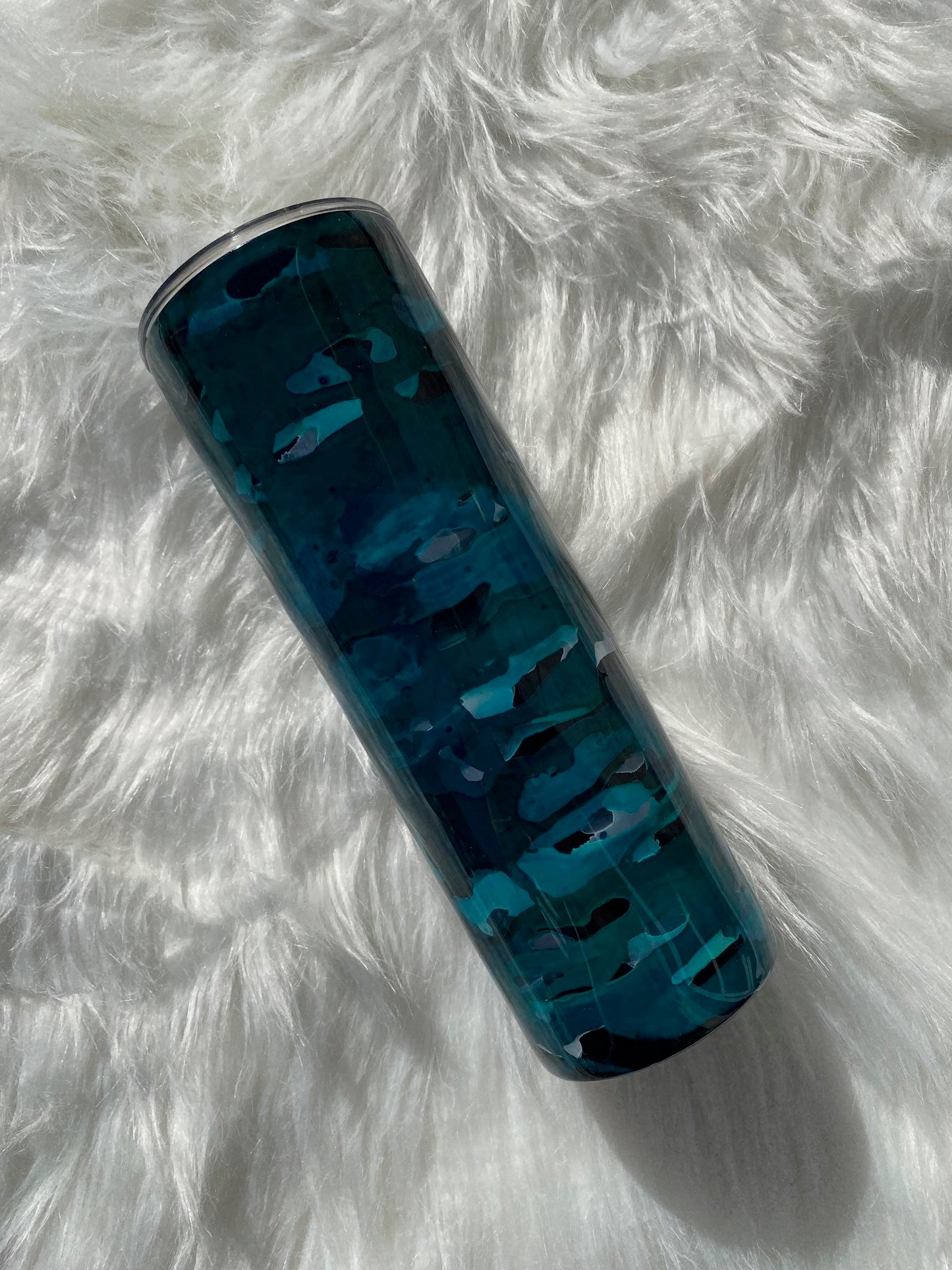 Blue and Teal Camo Tumbler