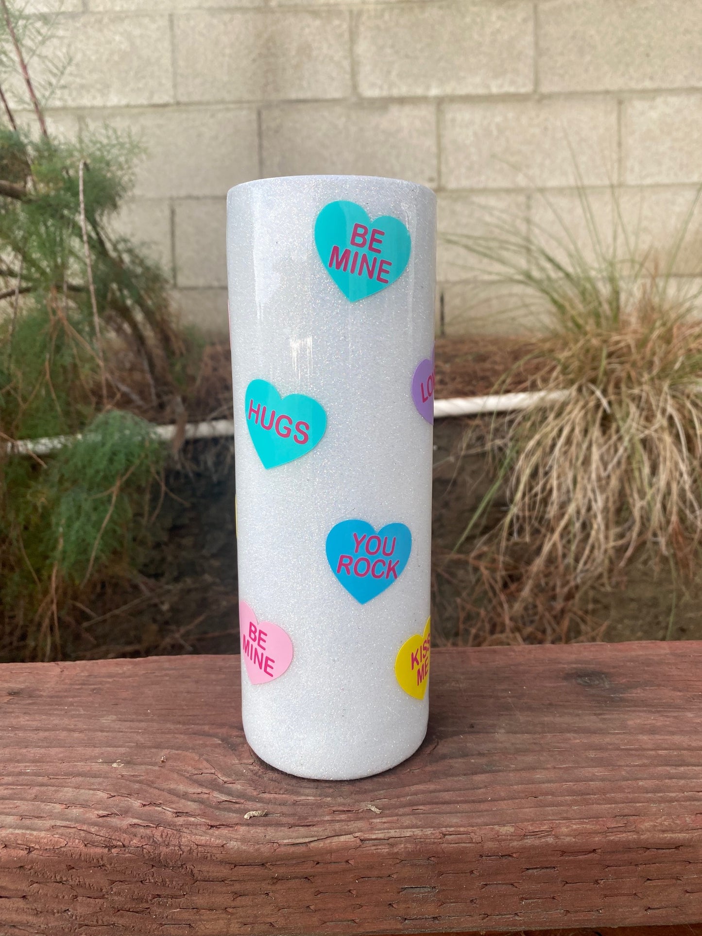 Valentine's Candy Heart Tumbler