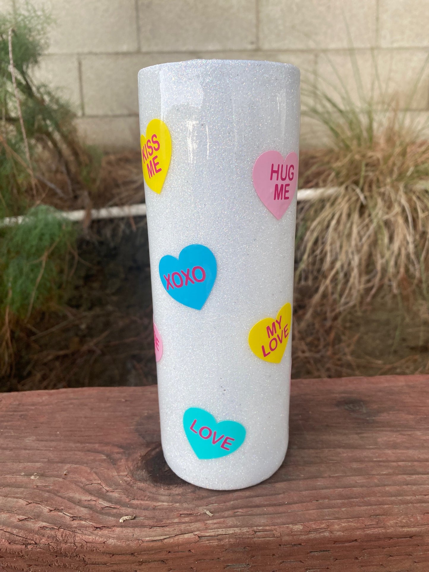 Valentine's Candy Heart Tumbler